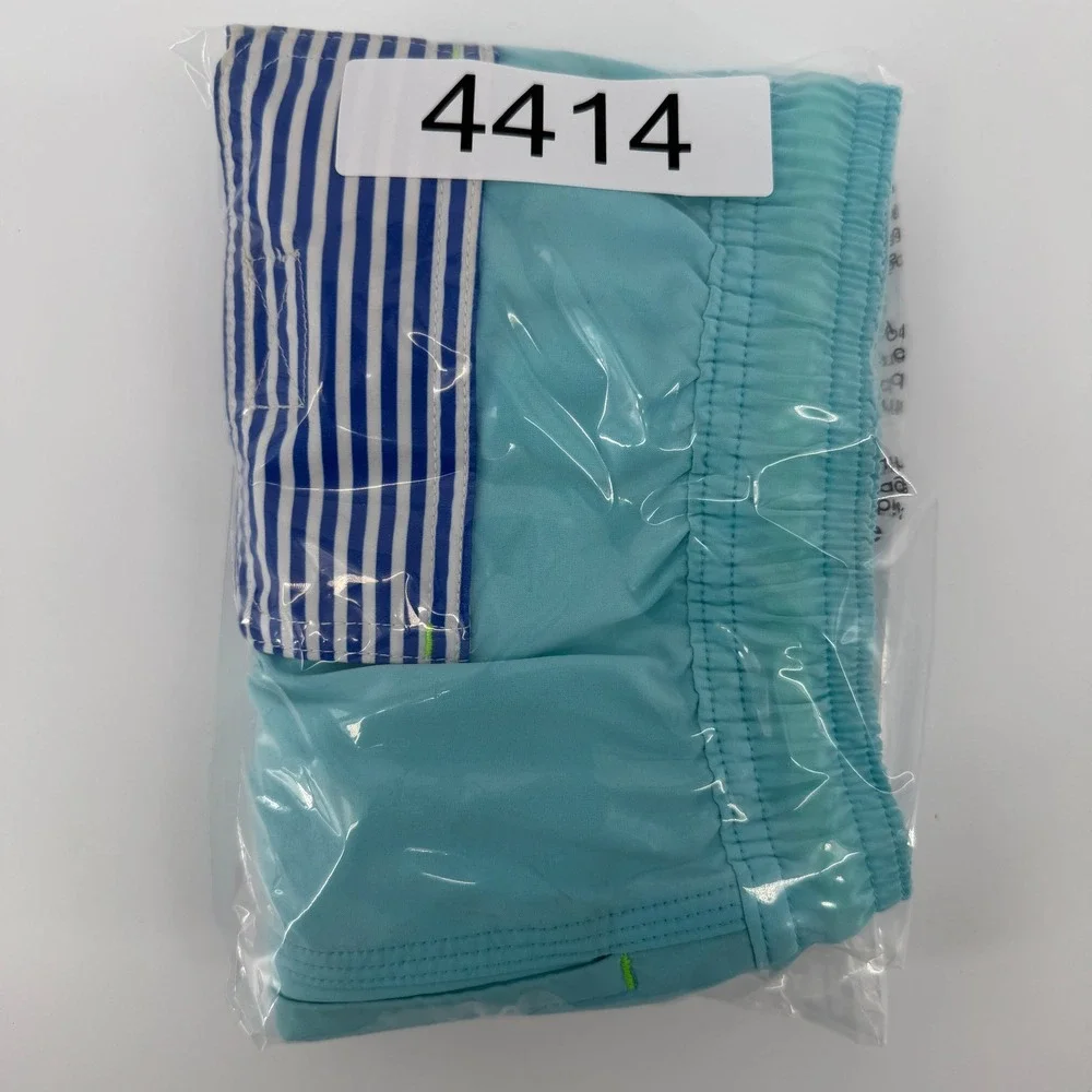 Vineyard Vines Swim Trunks Mens XL Blue Teal Striped Colorblock Board Shorts